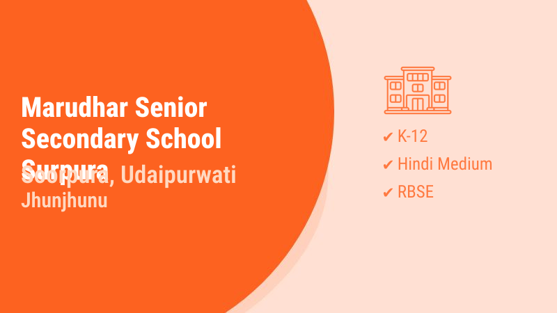 Marudhar Senior Secondary School Surpura Udaipurwati Jhunjhunu