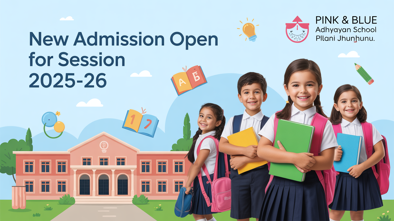 Pink & Blue Adhyayan School Pilani Jhunjhunu Hero Slider - 1