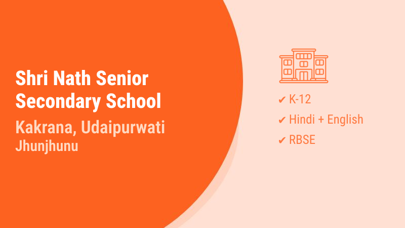 Shri Nath Senior Secondary School Kakrana Udaipurwati Jhunjhunu