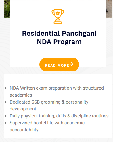 Residential Panchgani NDA Program - offered by Parthasarathi Defence Academy Pune 