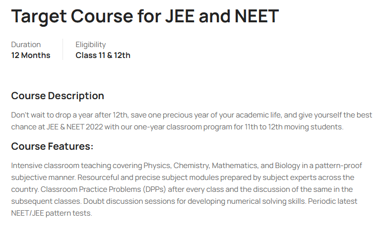 Target NEET IIT - offered by PC3 Coaching Itanagar