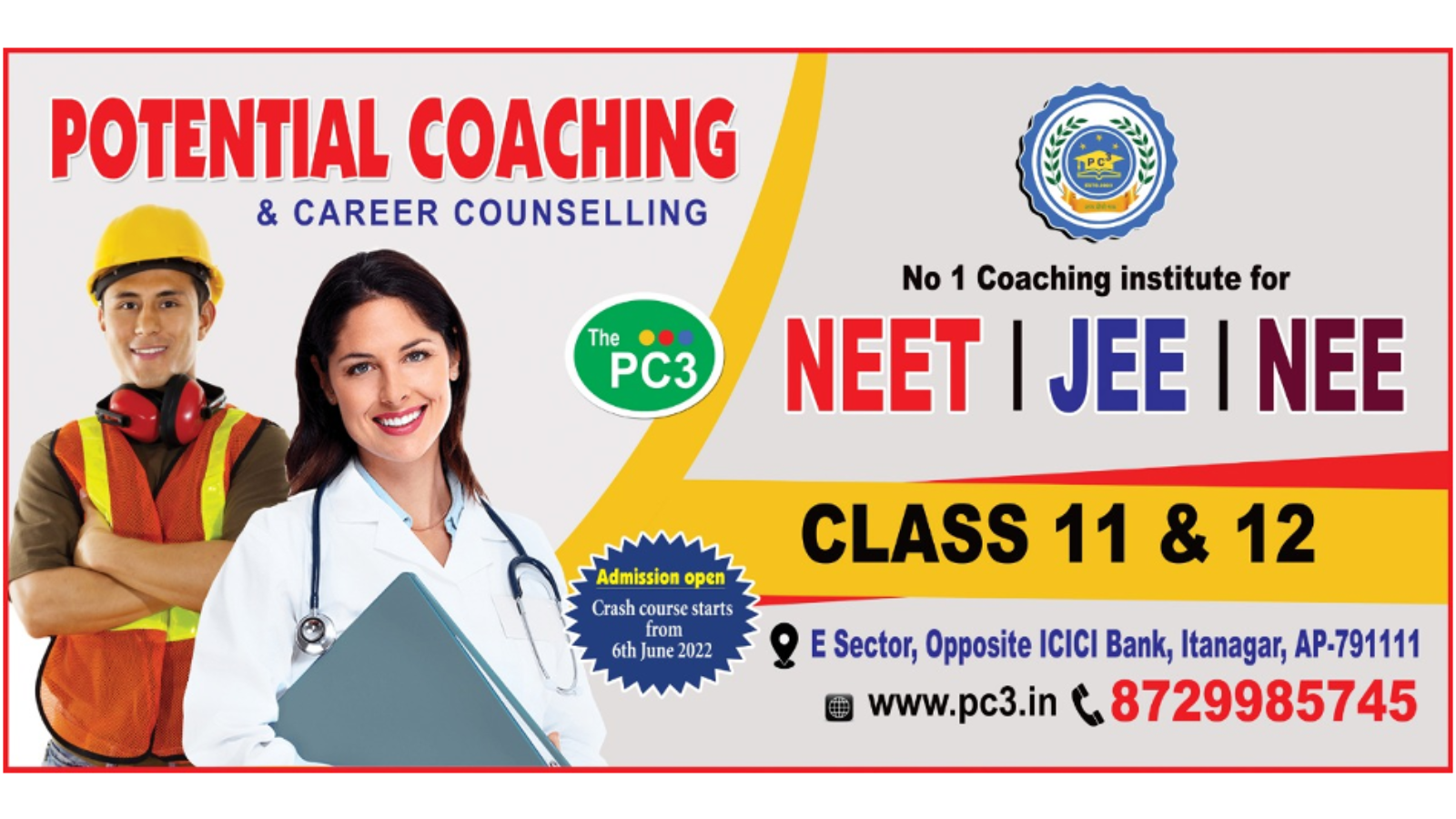 PC3 Coaching Itanagar Hero Slider - 1