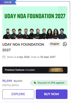 UDAY NDA FOUNDATION 2027 - offered by Physics Wallah NDA Online Coaching