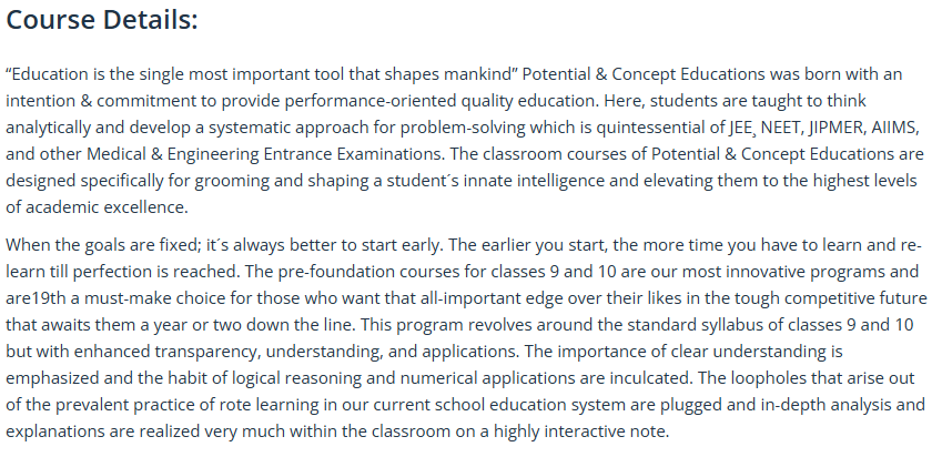 Pre-Foundation Course (Smart Class) - offered by Potential & Concept Educations Guwahati