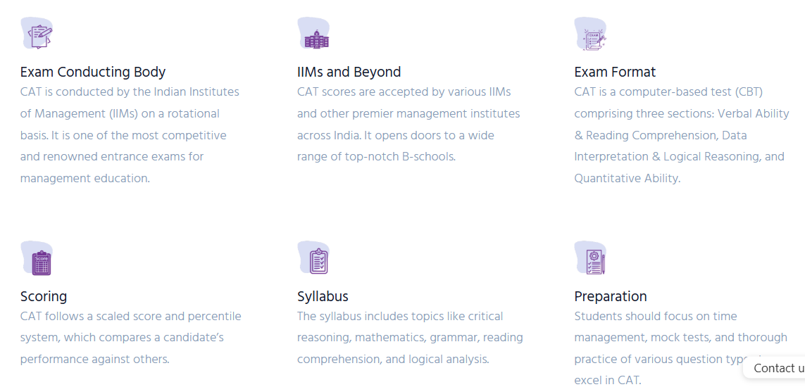 CAT Common Admission Test - offered by Presto Solutions Indore