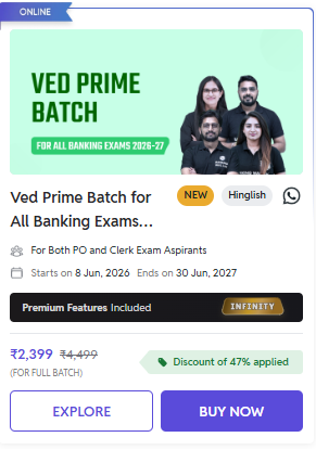 Ved Prime Batch for All Banking Exams - offered by Physics Wallah Banking Online Coaching