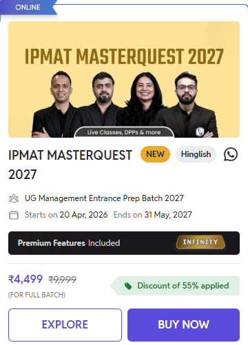 IPMAT MASTERQUEST 2027 - offered by Physics Wallah IPMAT Online Coaching