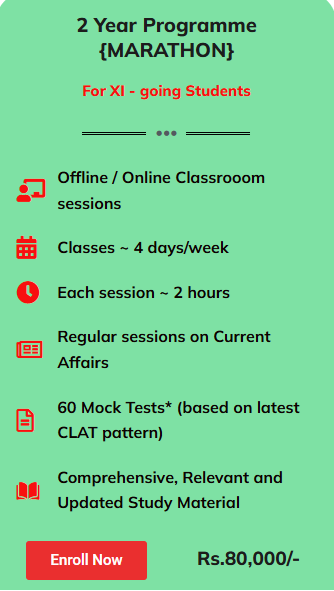 CLAT CLASSROOM COACHING 2 Year Programme {MARATHON}  - offered by R.A.C.E. Bhopal