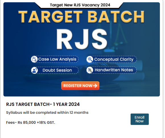 RJS TARGET BATCH- 1 YEAR 2026666666 - offered by Rajasthali Law Institute Jaipur