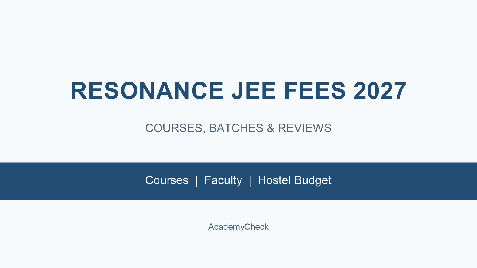 Resonance JEE Fees 2027: Fee Structure, Batch Timings, Results & Reviews