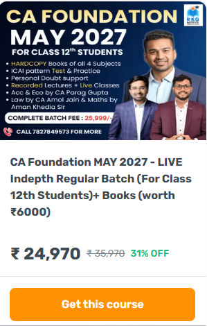 CA FAUNDATION 2027  - offered by RKG Institute (CA Parag Gupta) Noida