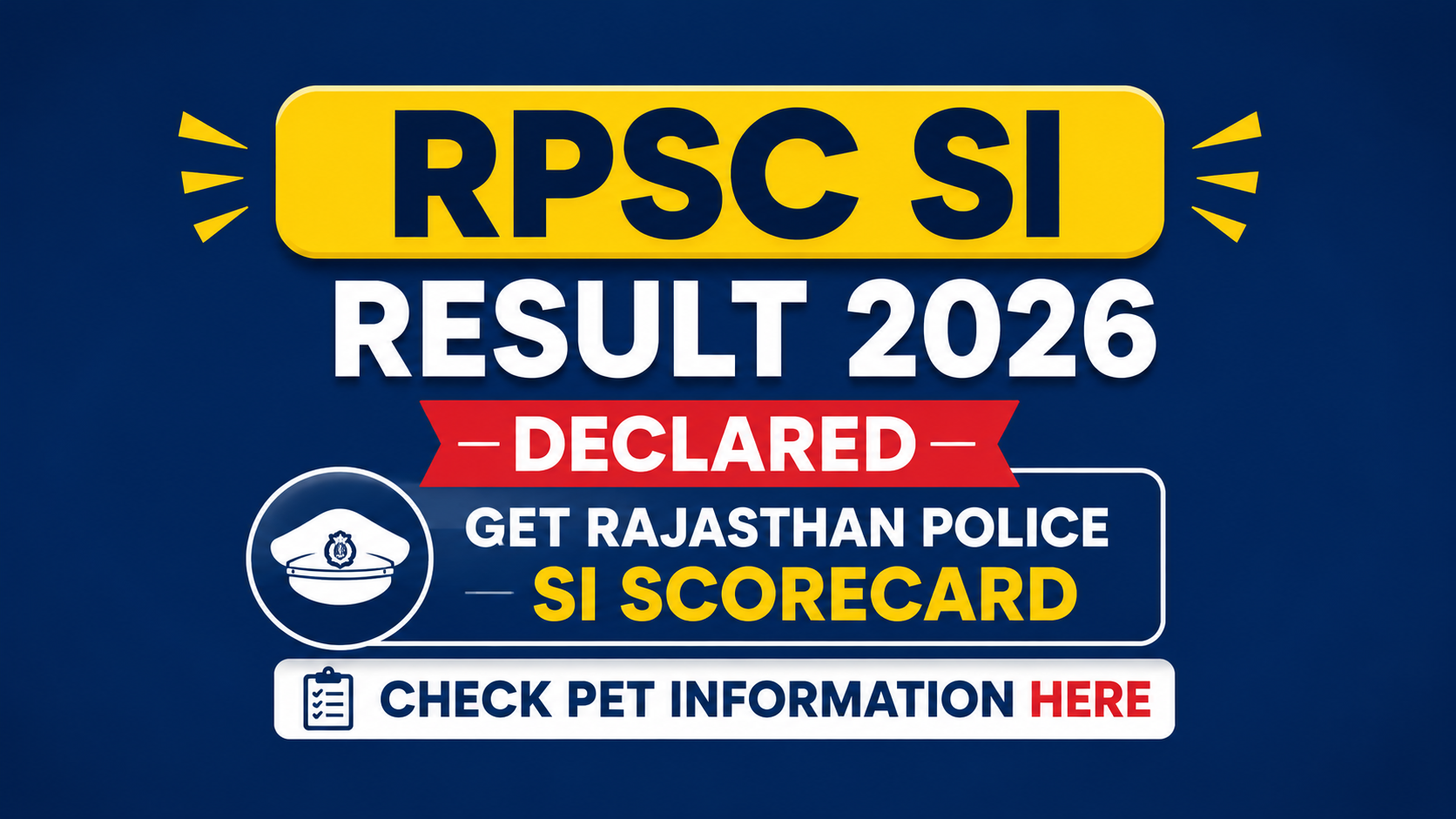 RPSC SI Result 2026 Released: Download Rajasthan Police SI Scorecard & Check PET Details