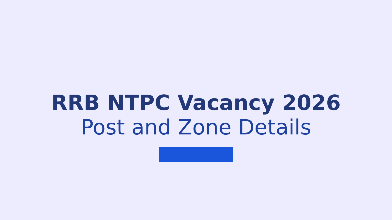 RRB NTPC Vacancy 2026: Post Wise and Zone Wise Details
