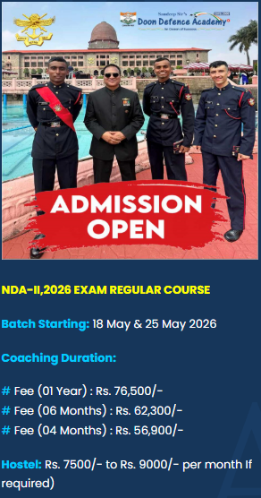 CDS-II,2026 EXAM REGULAR COURSE  - offered by Sandeep Sir's Doon Defence Academy Dehradun