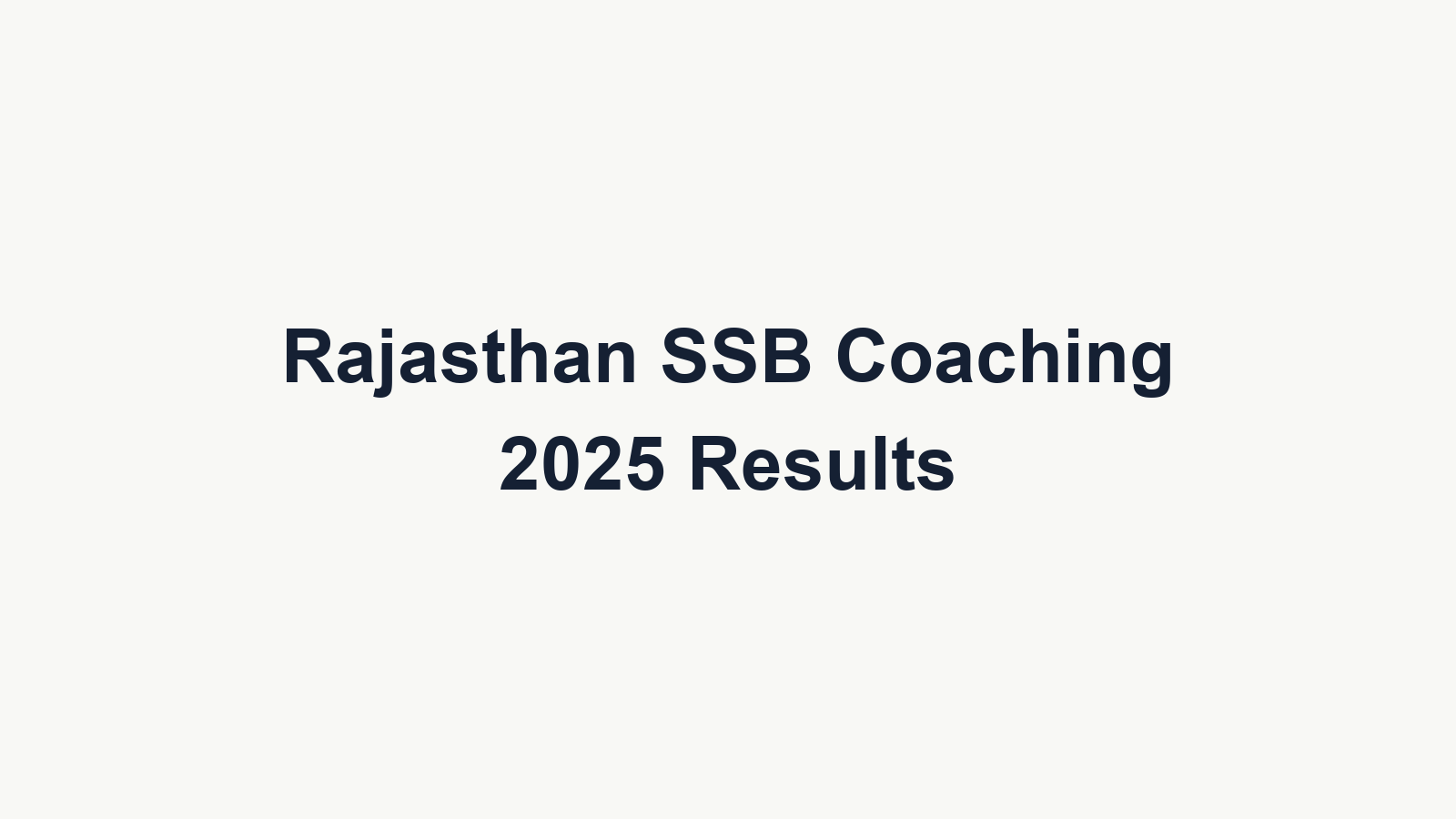 Best SSB coaching in Rajasthan: Based on 2025 Result