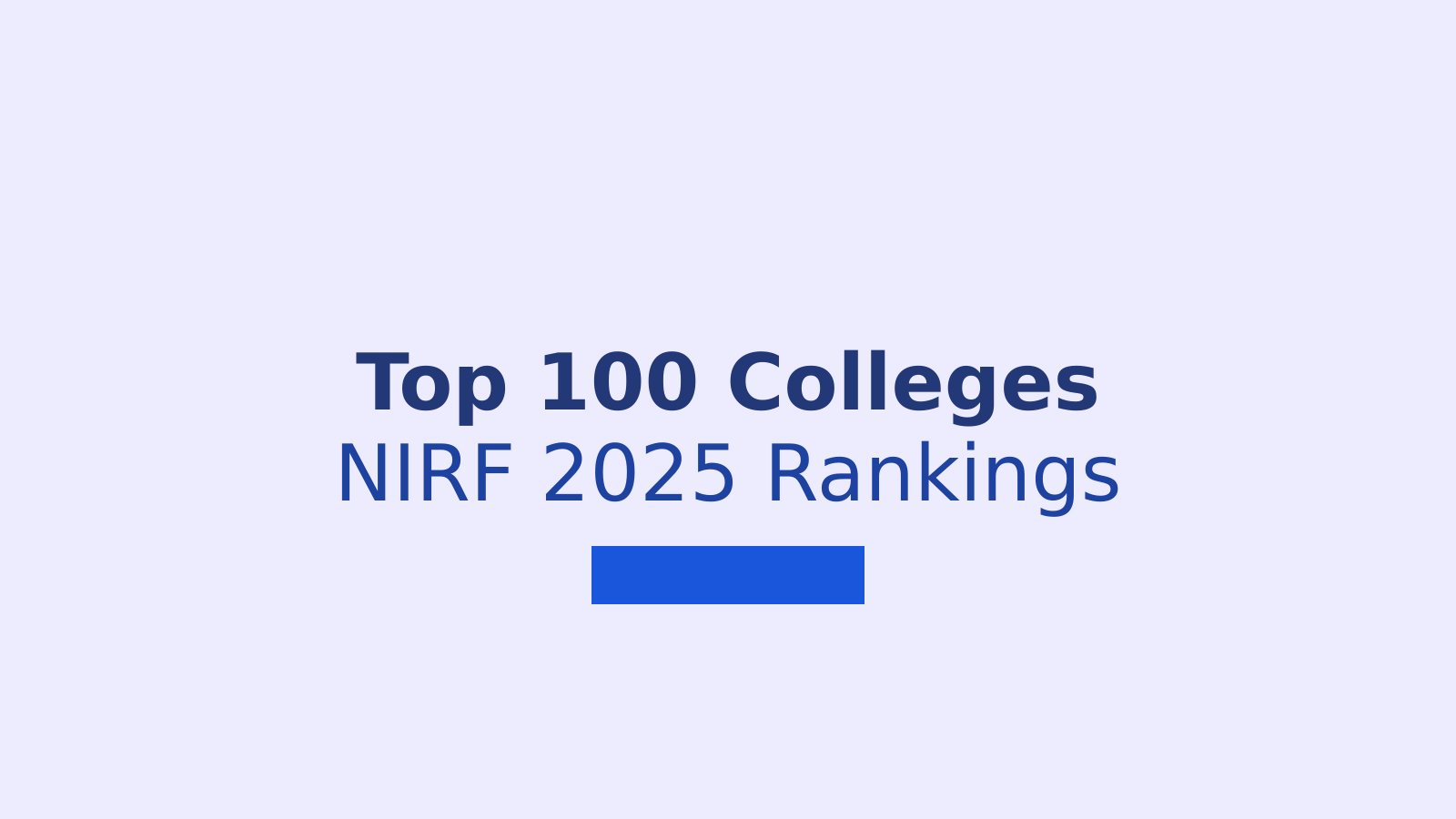 Top 100 Colleges in India 2025-26: Complete NIRF Rankings and Admission Guide