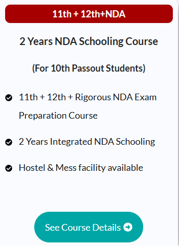 2 Years NDA Schooling Course (For 10th Passout Students) - offered by TRIDENT ACADEMY  Pune