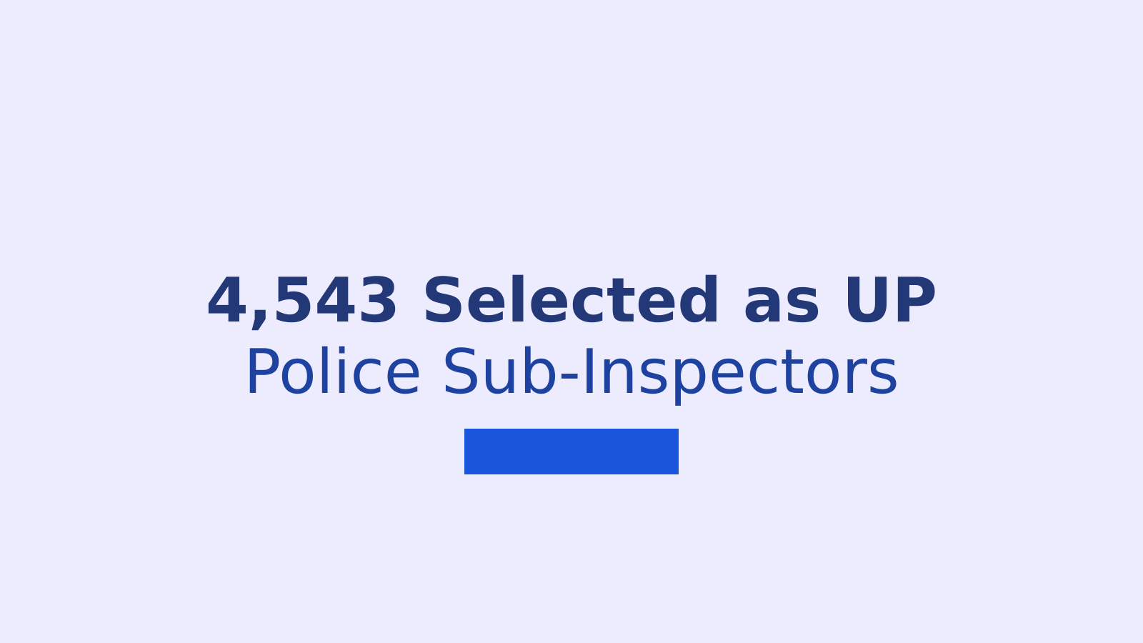 UP Police SI Recruitment 2025 Final Result Declared for 4,543 Posts