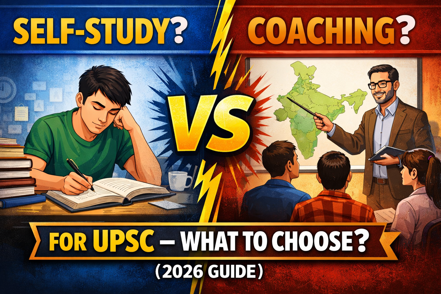 Self-Study vs Coaching for UPSC – What to Choose? (2026 Guide)