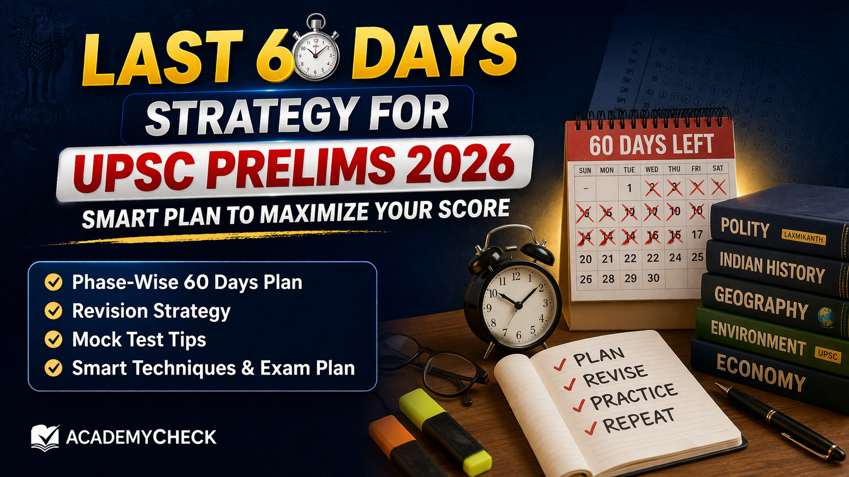 Last 60 Days Strategy for UPSC Prelims 2026: Smart Plan to Maximize Your Score